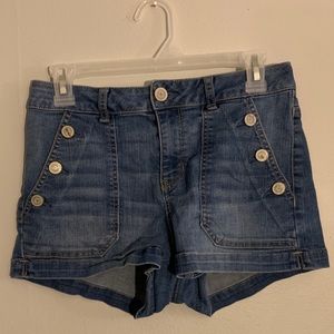 Dark washed jean shorts